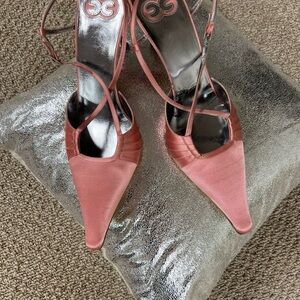 Elegant Pink Satin Women's Heels